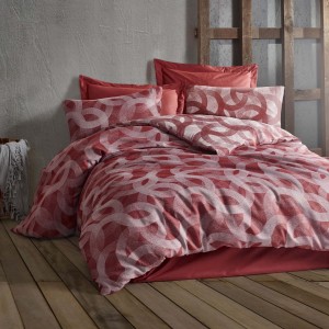 Pościel bawełniana 160x200 Cottonlove Jacquard Spoty Terra