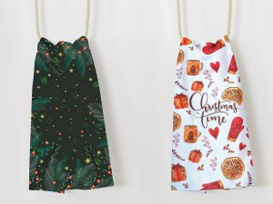 Ścierka kuchenna Christmas komplet 2x 38x60 biała i zielona