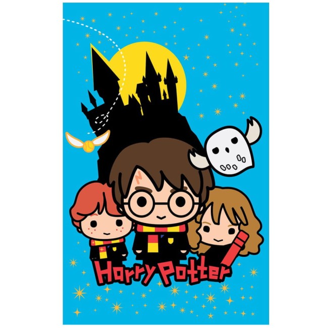  Miękki przytulny lekki polarowy niebieski koc Harry Potter 