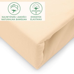 Prześcieradło jersey z elastanem z gumką 180x200 kolor beż