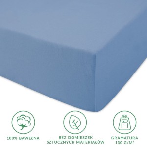 Prześcieradło jersey z gumką 60x120 kolor Niebieski