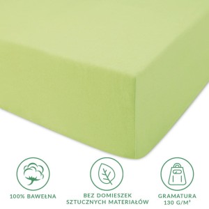 Prześcieradło jersey z gumką 120x200 kolor Limonka