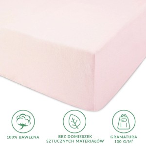 Prześcieradło jersey z gumką 140x200 kolor Róż kwarcowy