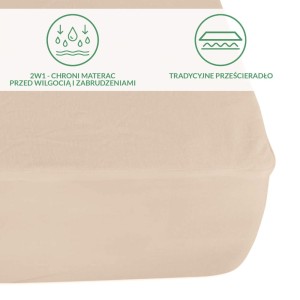 Ochronne prześcieradło z gumką 140x200 SG kolor beż