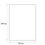 Koc bawełniany w kolorze lawendowym o wymiarach 150x200 cm, leżący na płaskiej powierzchni. Materiał gładki, bez widocznych wzorów, z wyraźnie zaznaczonymi krawędziami. Zastosowany do dekoracji wnętrz lub jako dodatkowe okrycie.