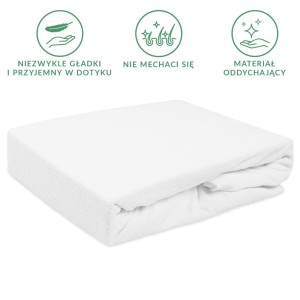 Prześcieradło frotte z gumką 180x200 kolor biały PREMIUM
