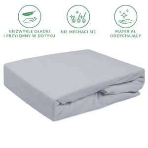 Prześcieradło frotte z gumką 140x200 kolor popiel PREMIUM