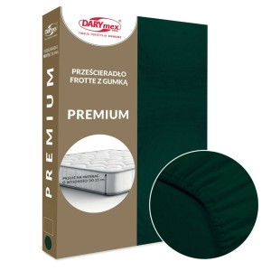 Prześcieradło frotte z gumką 140x200 kolor zieleń butelkowa PREMIUM