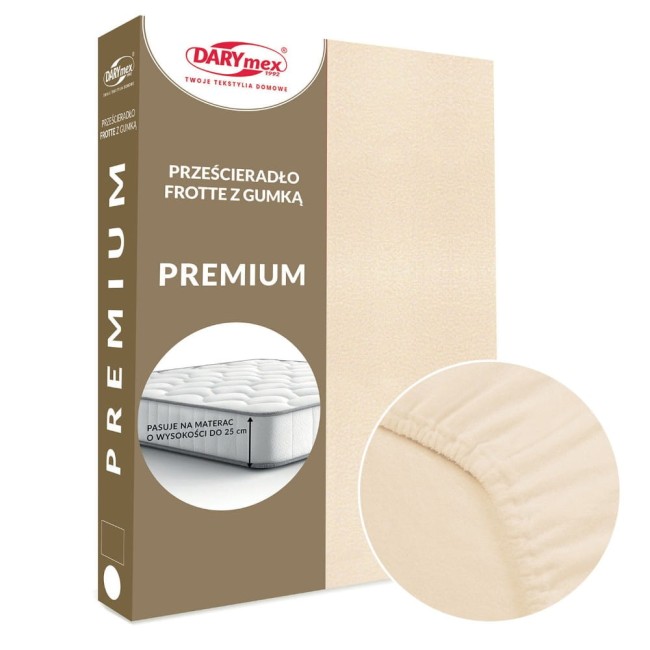  Grube wytrzymałe bawełniane prześcieradło frotte Premium jasno beżowe 180x200 cm 