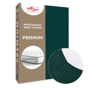 Prześcieradło jersey z gumką 120x200 kolor zieleń butelkowa PREMIUM