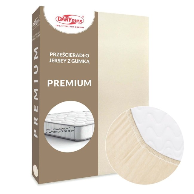  Grube wytrzymałe miękkie bawełniane prześcieradło jersey premium 140x200 w jasnobeżowym kolorze 