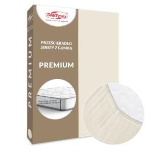 Prześcieradło jersey z gumką 200x220 kolor ecru PREMIUM