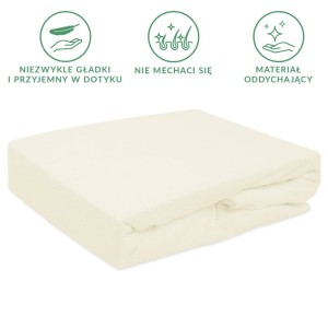 Prześcieradło frotte z gumką 200x220 kolor ecru PREMIUM