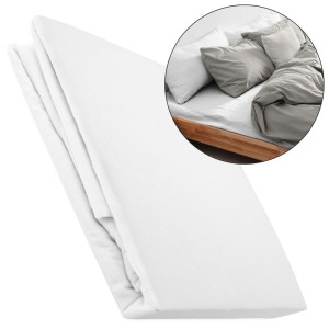 Prześcieradło flanelowe z gumką 120x200 kolor biały 160g/m2