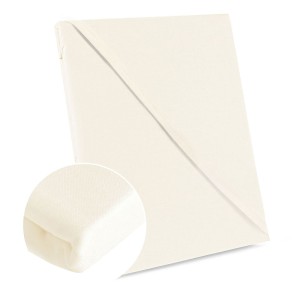 Prześcieradło bawełniane bez gumki 200x220 + dodatkowe 5cm po bokach kremowe
