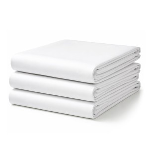 Prześcieradło bawełniane hotelowe białe 140x260 GŁADKIE