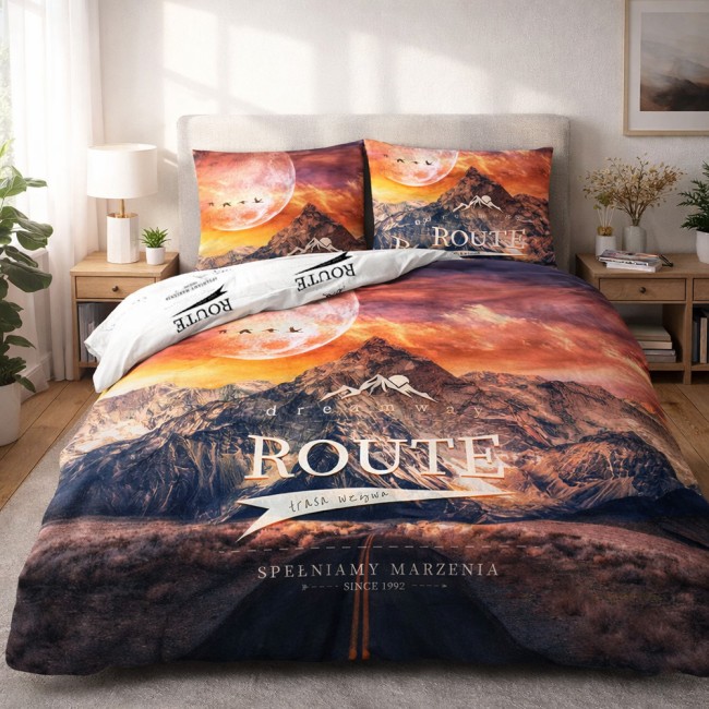  Młodzieżowa, kolorowa, route pościel bawełniana 220x200 cm trasa widokowa 