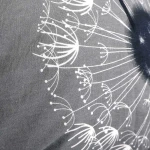 Pościel bawełniana 180x200 Dandelion szara w białe i czarne dmuchawce, Cottonlove