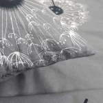 Pościel bawełniana 220x200 Dandelion szara w białe i czarne dmuchawce, Cottonlove