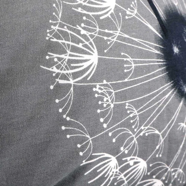 Pościel bawełniana 220x200 Dandelion szara w białe i czarne dmuchawce, Cottonlove