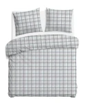 Pościel bawełniana 220x200 Grid szara klasyczna krata, Cottonlove