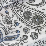 Pościel bawełniana 140x200 Paisley Calm szara i niebieska, Cottonlove