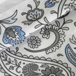 Pościel bawełniana 140x200 Paisley Calm szara i niebieska, Cottonlove