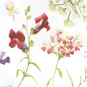 Pościel bawełniana 160x200 Wild Meadow biała w kolorowe kwiaty, Cottonlove