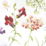 Pościel bawełniana 140x200 Wild Meadow biała w kolorowe kwiaty, Cottonlove