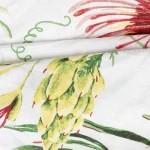Pościel bawełniana 140x200 Sunny Bloom biała w kolorowe letnie kwiaty, Cottonlove