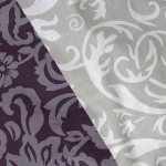 Pościel bawełniana 140x200 Royal Harmony w ornament, fioletowa i szara, Cottonlove