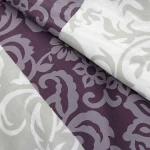 Pościel bawełniana 140x200 Royal Harmony w ornament, fioletowa i szara, Cottonlove