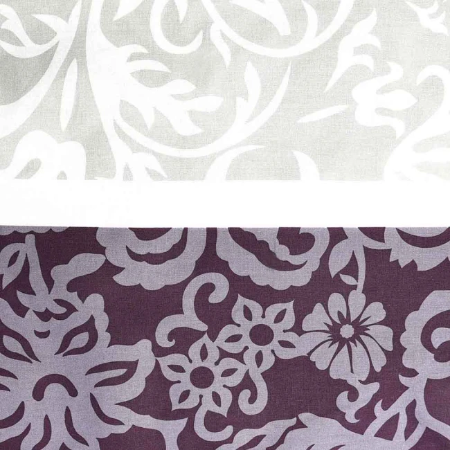 Pościel bawełniana 220x200 Royal Harmony w ornament, fioletowa i szara, Cottonlove
