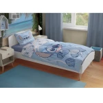 Pościel bawełniana dla dzieci 140x200 Lilo & Stitch, niebieska, dla chłopca