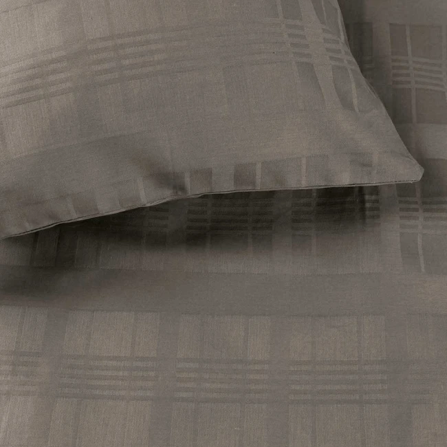 Pościel satyna bawełniana 160x200 Exclusive Marsela Grey, szara w kratkę