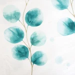 Pościel satyna bawełniana 140x200 Azure biała w niebieskie kwiaty, Satynlove