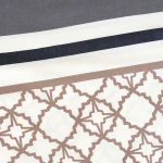 Pościel satyna bawełniana 220x200 Balance beżowa i szara w pasy, Satynlove