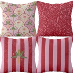 Poszewka dekoracyjna 43x43 czerwona, w ornament