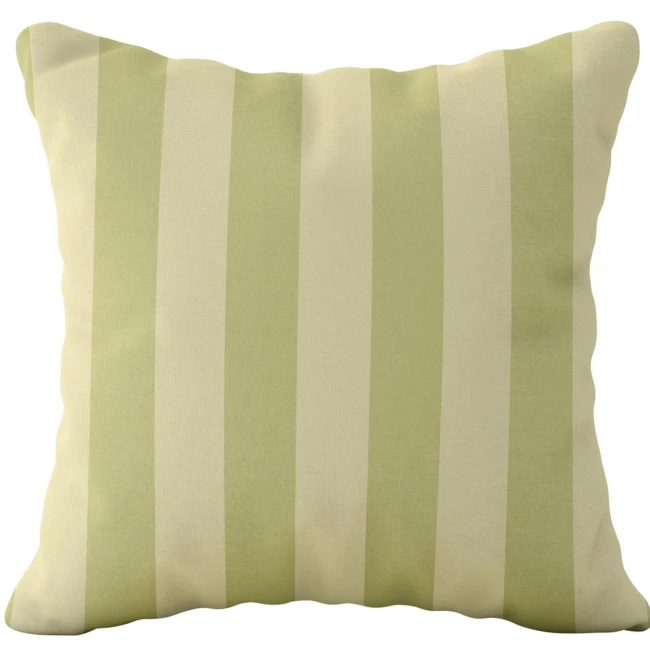  Zielono-kremowa dekoracyjna poszewka na poduszkę 43x43 cm, pasuje na poduszkę 40x40 cm, w pionowe paski 