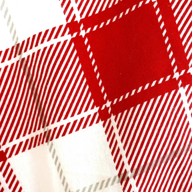 Pościel flanelowa 160x200 Skandia Red, czerwona w białą kratę, Flanelove