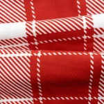 Pościel flanelowa 160x200 Skandia Red, czerwona w białą kratę, Flanelove