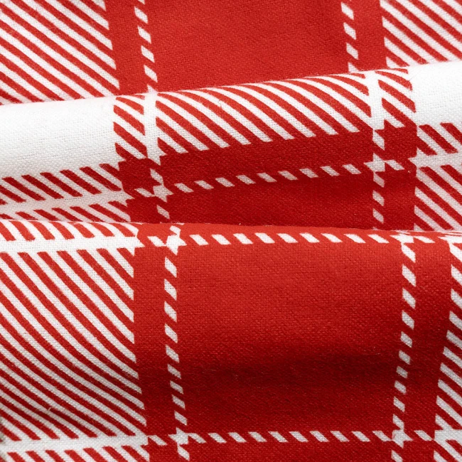 Pościel flanelowa 160x200 Skandia Red, czerwona w białą kratę, Flanelove