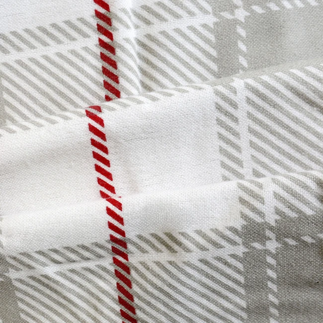 Pościel flanelowa 140x200 Skandia White, czerwona w białą kratę, Flanelove
