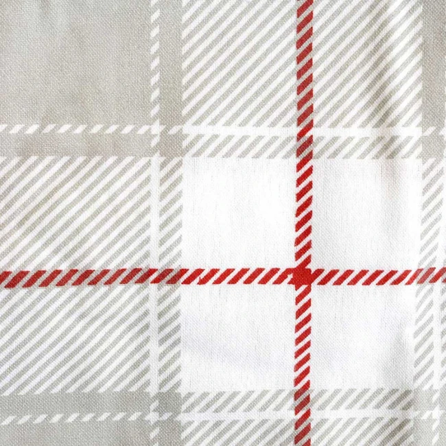 Pościel flanelowa 180x200 Skandia White, czerwona w białą kratę, Flanelove