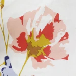 Pościel flanelowa 160x200 Bellis White, biała w kolorowe kwiaty, Flanelove