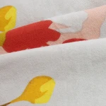 Pościel flanelowa 220x200 Bellis Grey, szara w kolorowe kwiaty, Flanelove