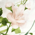 Pościel flanelowa 180x200 Selena Green, kremowa w zielone liście i kwiaty, Flanelove