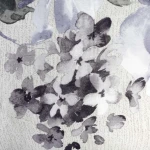 Pościel satyna bawełniana 140x200 Violetta szara w fioletowe kwiaty, Satynlove