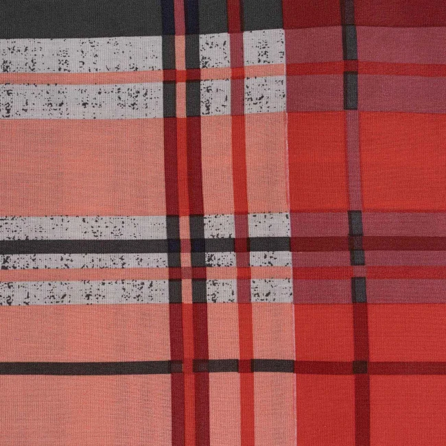 Pościel bawełniana 160x200 Lancaster czerwona w czarną kratę, Cottonlove