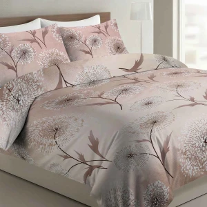 Pościel bawełniana 180x200 Blush beżowa w dmuchawce, Cottonlove